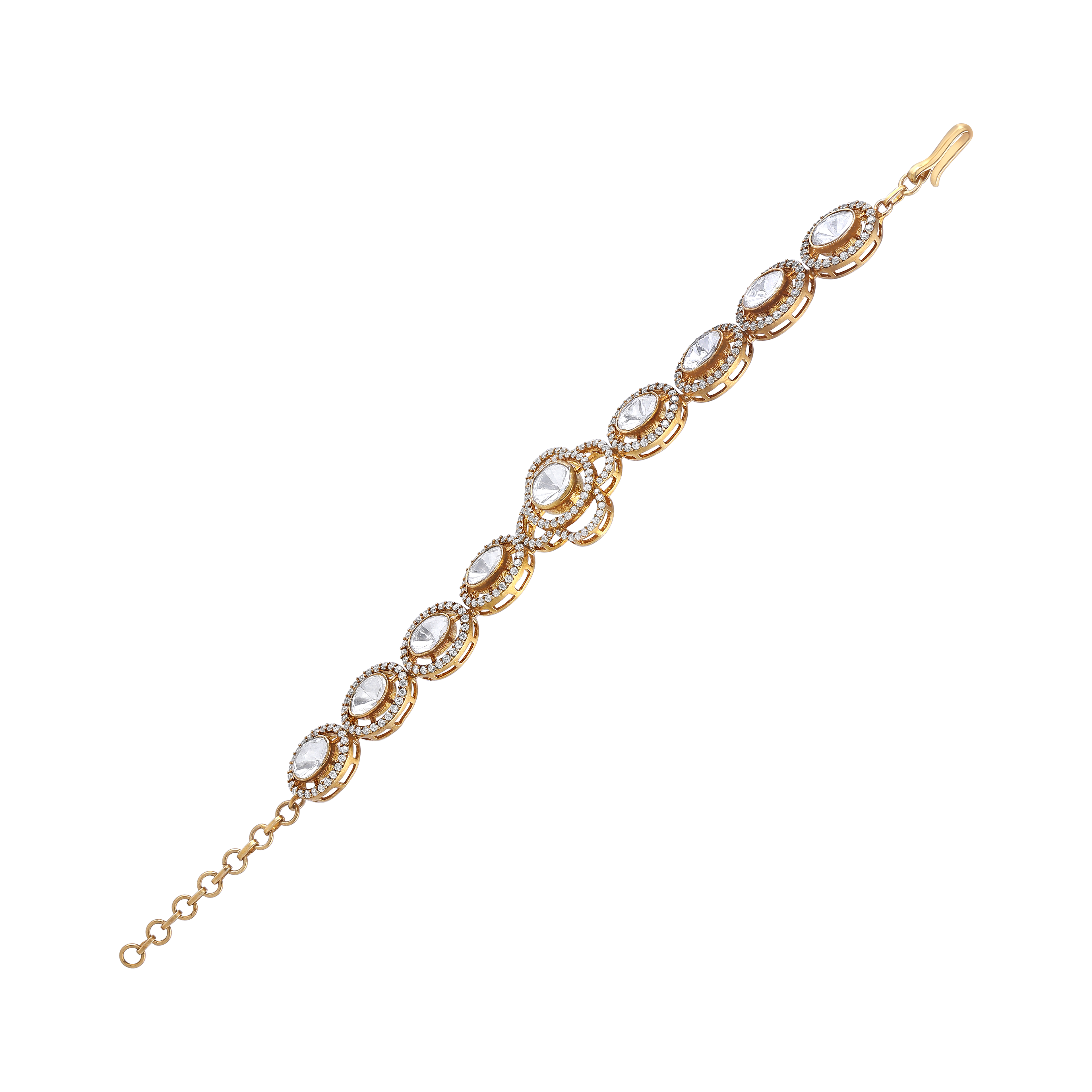 Vintage Polki-Style Floral Bracelet