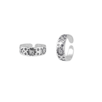 Sun & Moon Oxidized Silver Toe Ring