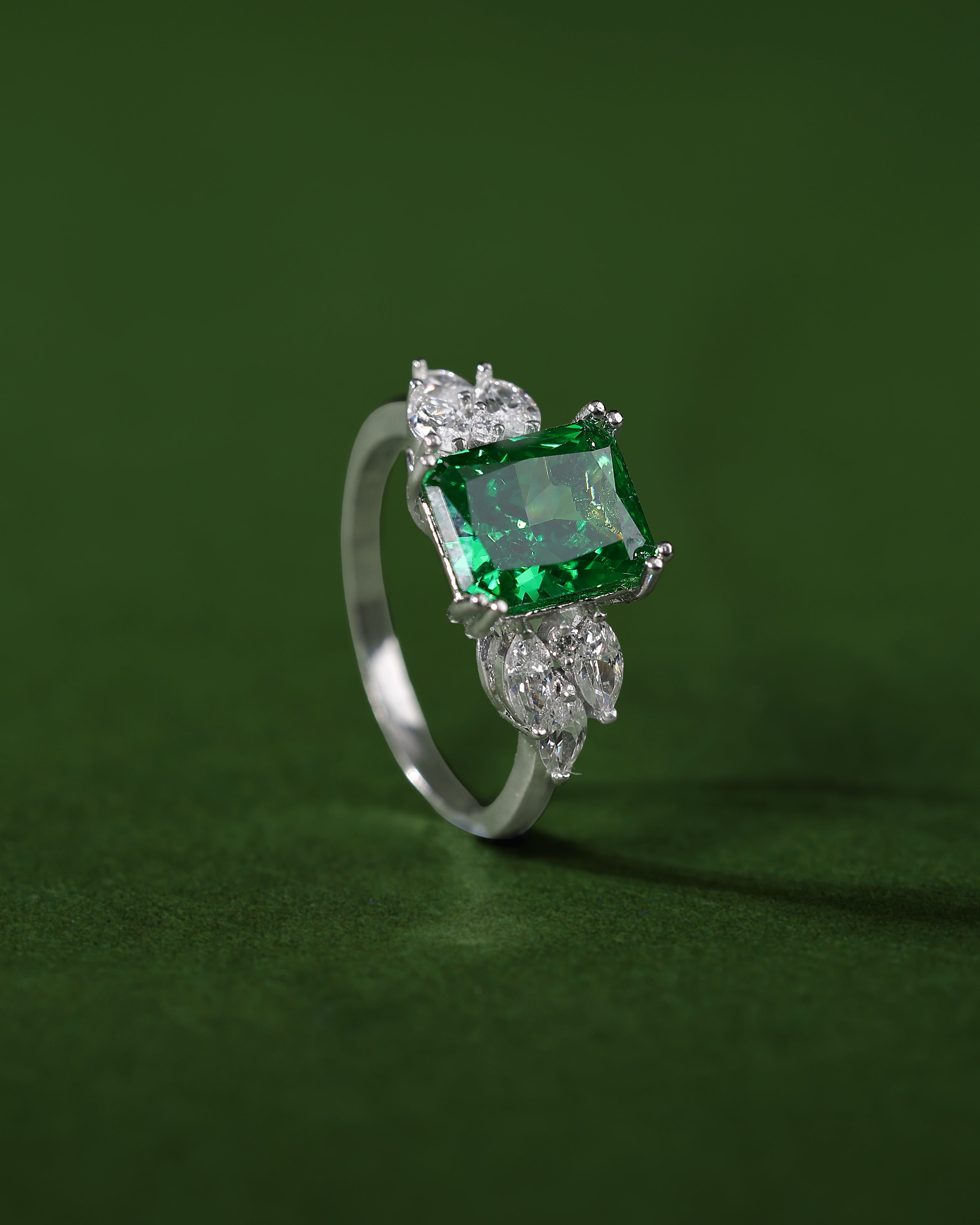 Green Stone Silver Ring