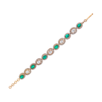 Gold Plated Silver Polki Pattern Bracelet with Green Stone