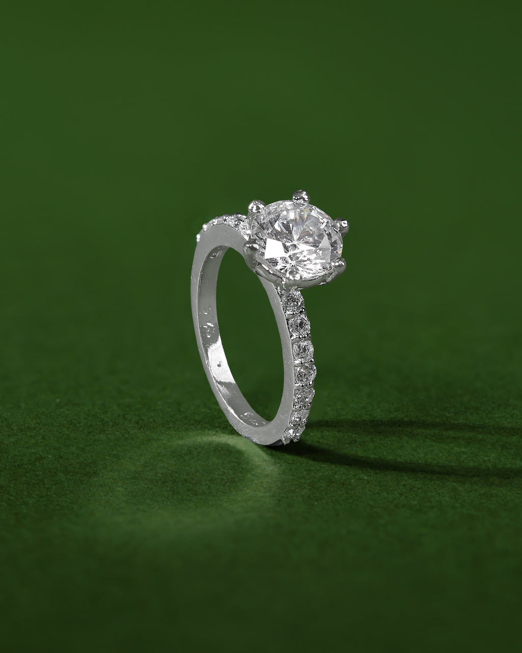 Silver Pave-Set Band Ring