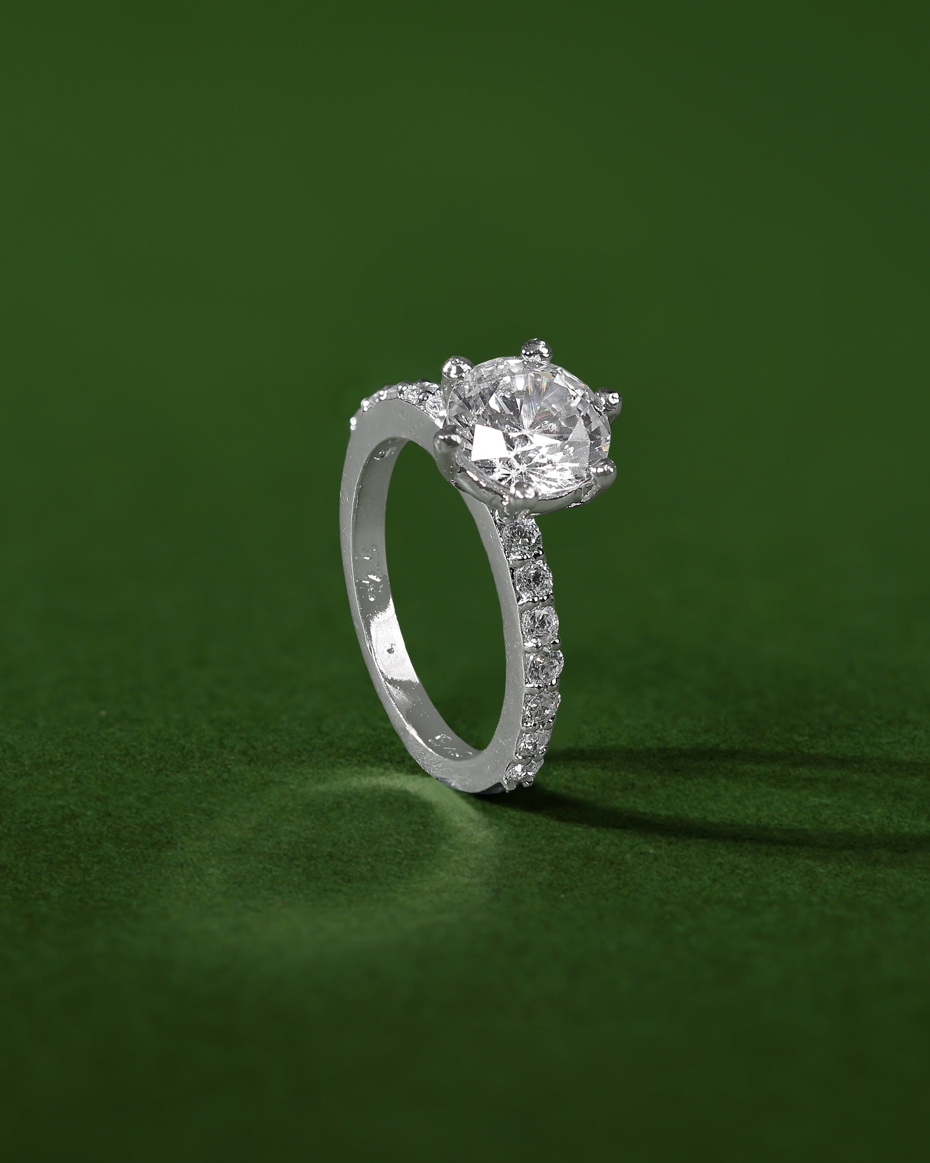 Silver Pave-Set Band Ring