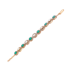 Gold Plated Silver Polki Pattern Bracelet with Green Stone