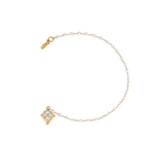 92.5 Silver CZ Nose Ring with Delicate Pearl Chain
