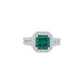 Green Cushion-Cut Halo Ring in 92.5 Silver