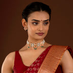 92.5 Silver Kundan Pattern Choker