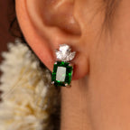 Silver Lotus-Crown Studs