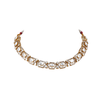Geometric Polki Pattern Necklace in 92.5 Silver
