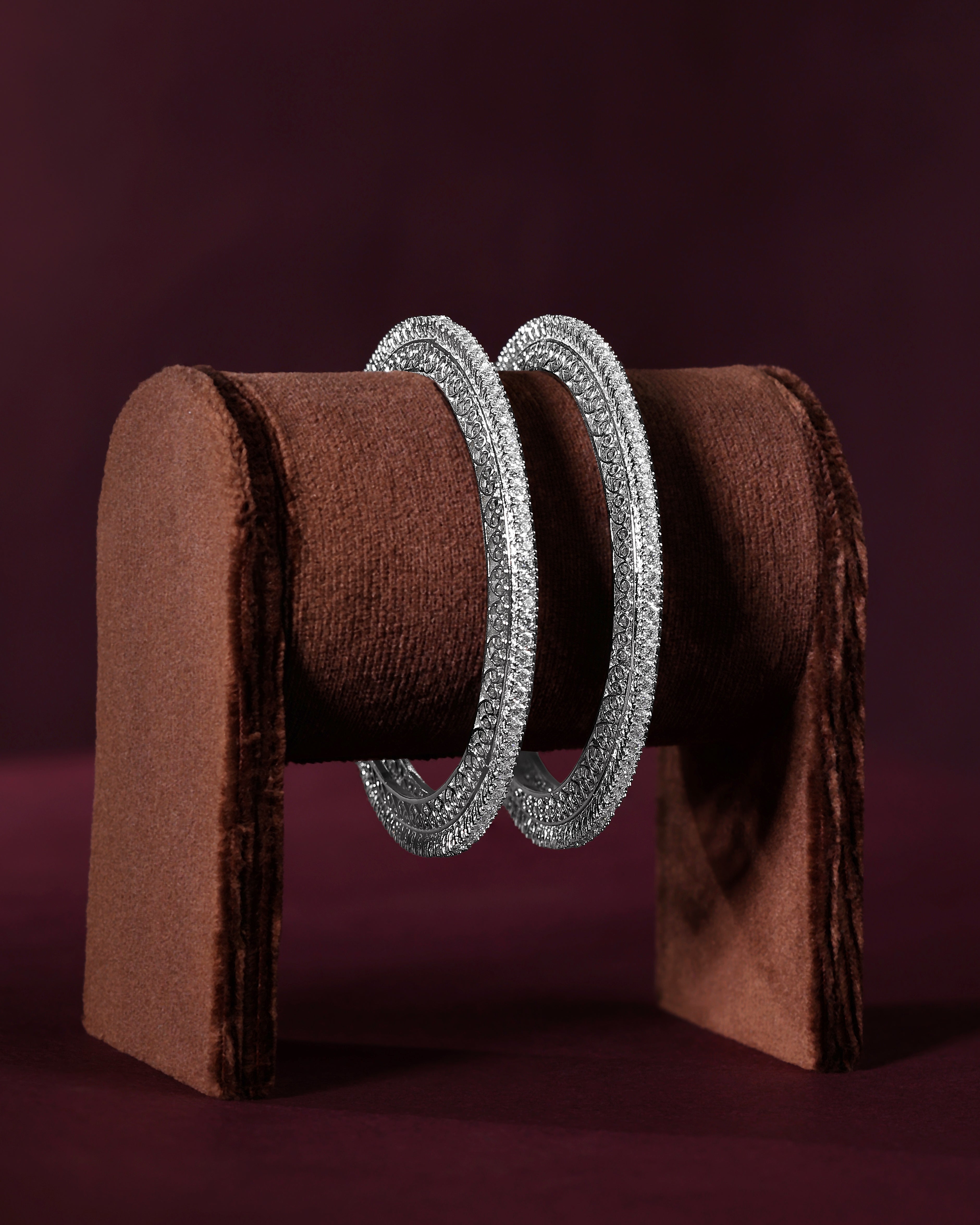 Ethereal Sparkle 92.5 Silver Bangles