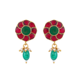 92.5 Silver Gold Plated Floral Earrings