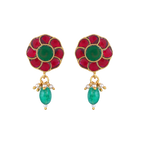 92.5 Silver Gold Plated Floral Earrings