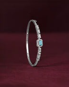 Arctic Blue Halo Statement Silver Bracelet