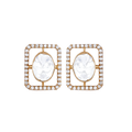 Silver Geometric CZ Halo Studs