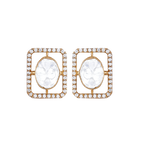 Silver Geometric CZ Halo Studs