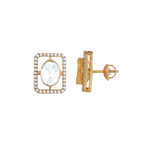 Silver Geometric CZ Halo Studs