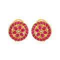 Kundan Pattern Stud Earrings in Gold-Toned 92.5 Silver