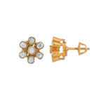 Royal Floral Polki Pattern Silver Stud Earrings
