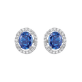 Royal Blue Sapphire-Inspired Silver Studs