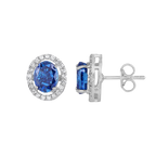 Royal Blue Sapphire-Inspired Silver Studs