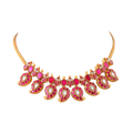 Silver Mango Necklace with Kundan Pattern