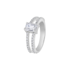 Sparkling CZ Double Band Ring in Pure 92.5 Silver