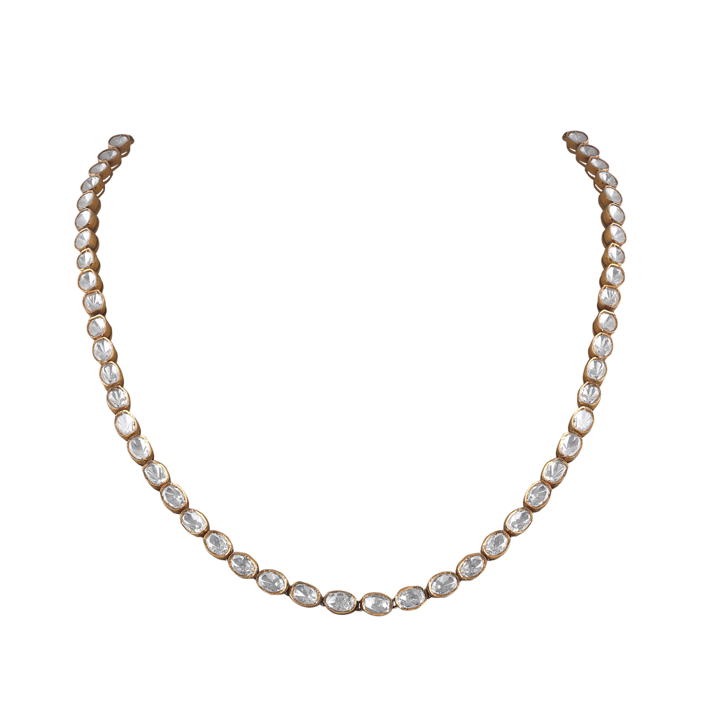 Polki-Style 92.5 Silver Necklace