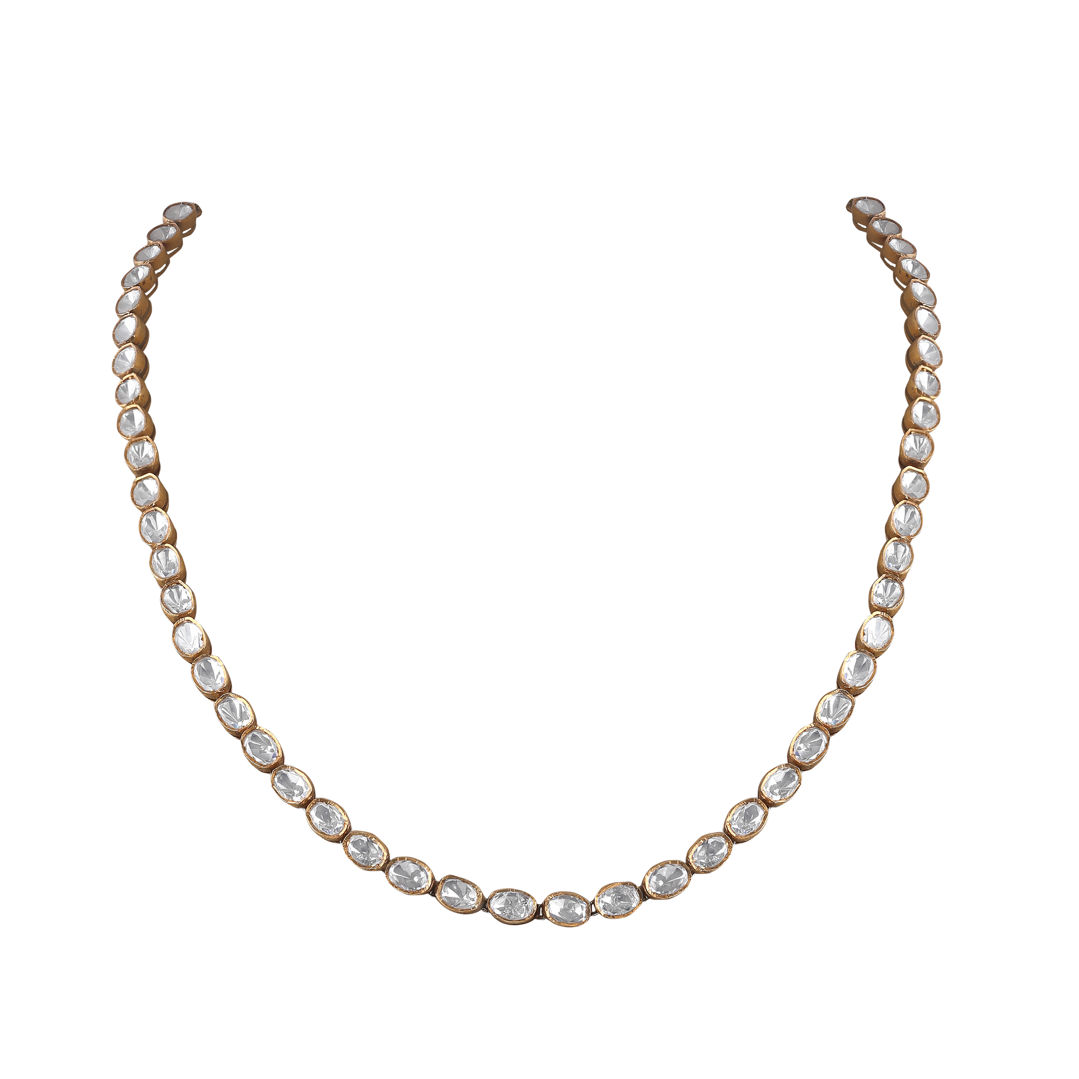 Polki-Style 92.5 Silver Necklace