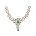 Silver Polki Pattern Short Necklace