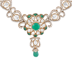 Silver Polki Pattern Short Necklace