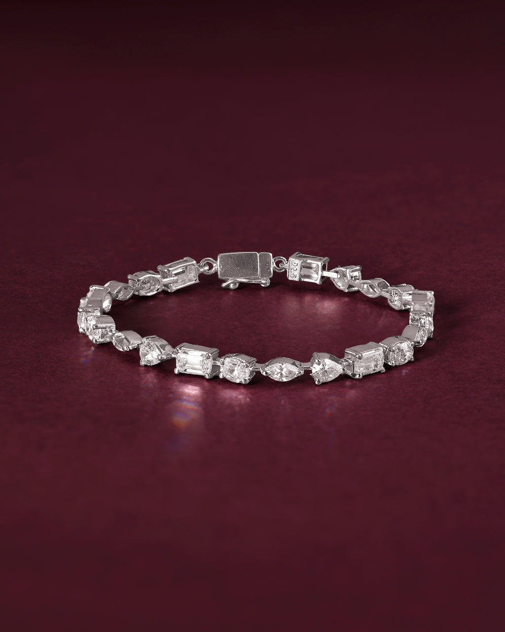 92.5 Silver Multi-Shape Tennis Bracelet