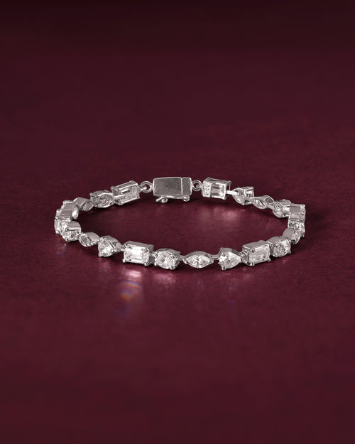 92.5 Silver Multi-Shape Tennis Bracelet