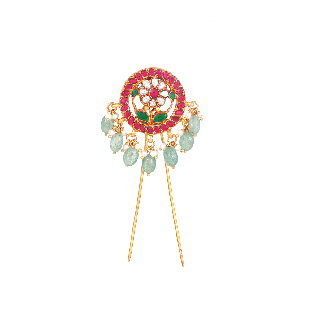 Vintage-Inspired Floral 92.5 Silver Hair Pin
