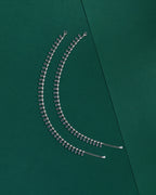 Bloom Blue Stone Silver Anklets