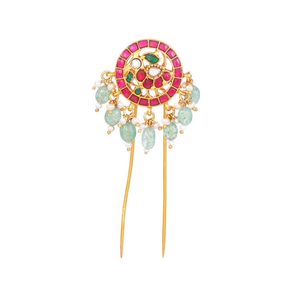 Antique Peacock Motif 92.5 Silver Hair Pin