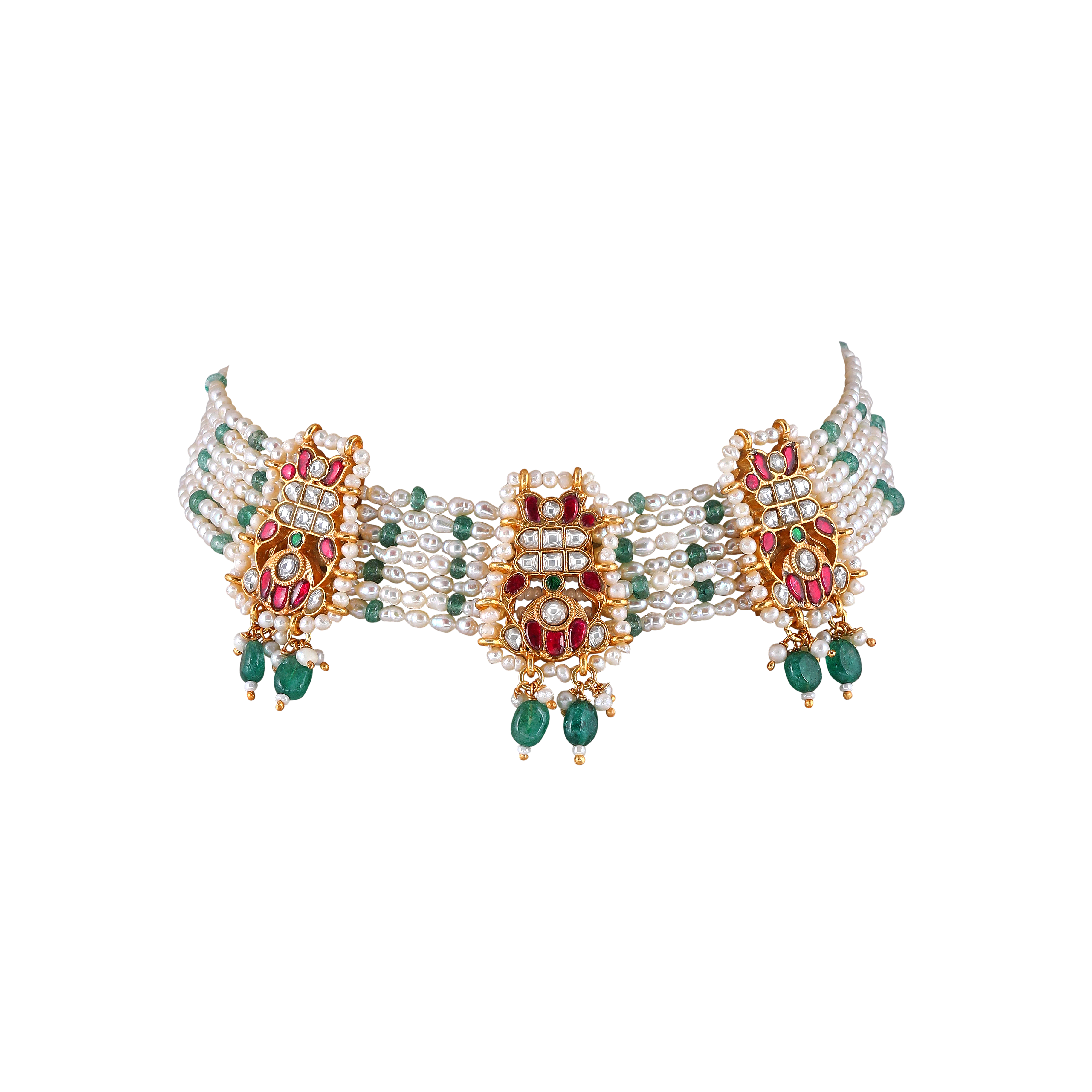 92.5 Silver Kundan Pattern Choker