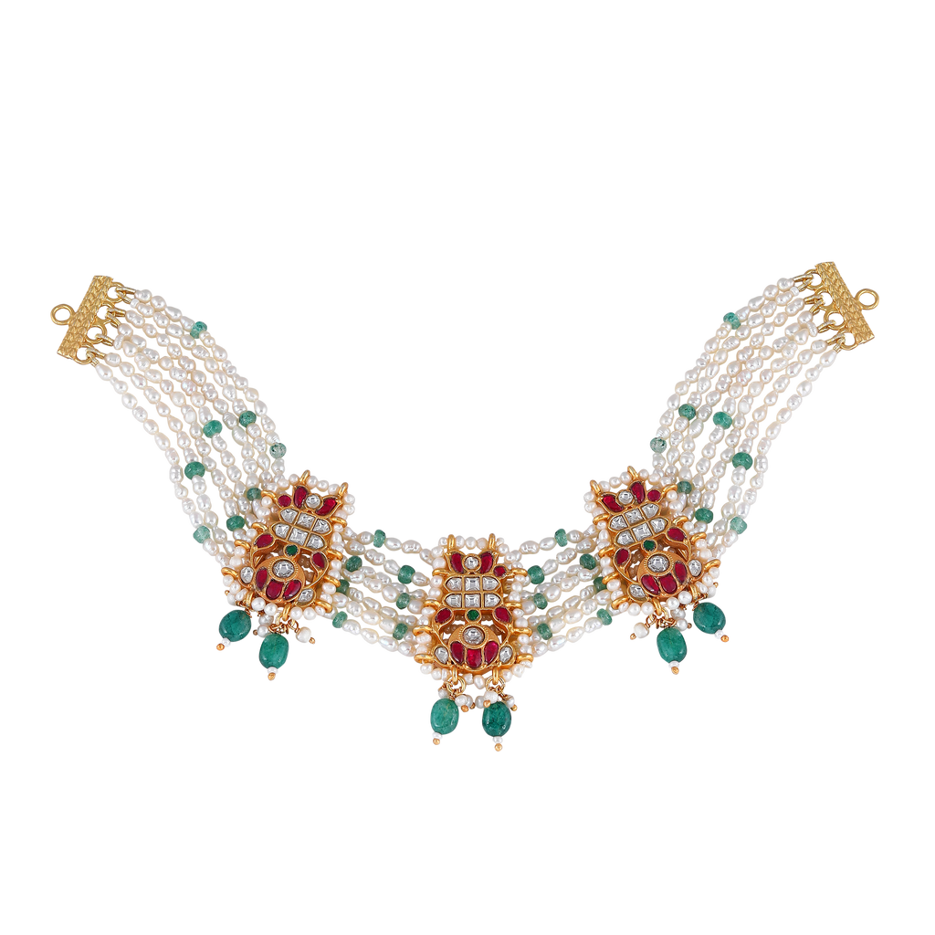 92.5 Silver Kundan Pattern Choker