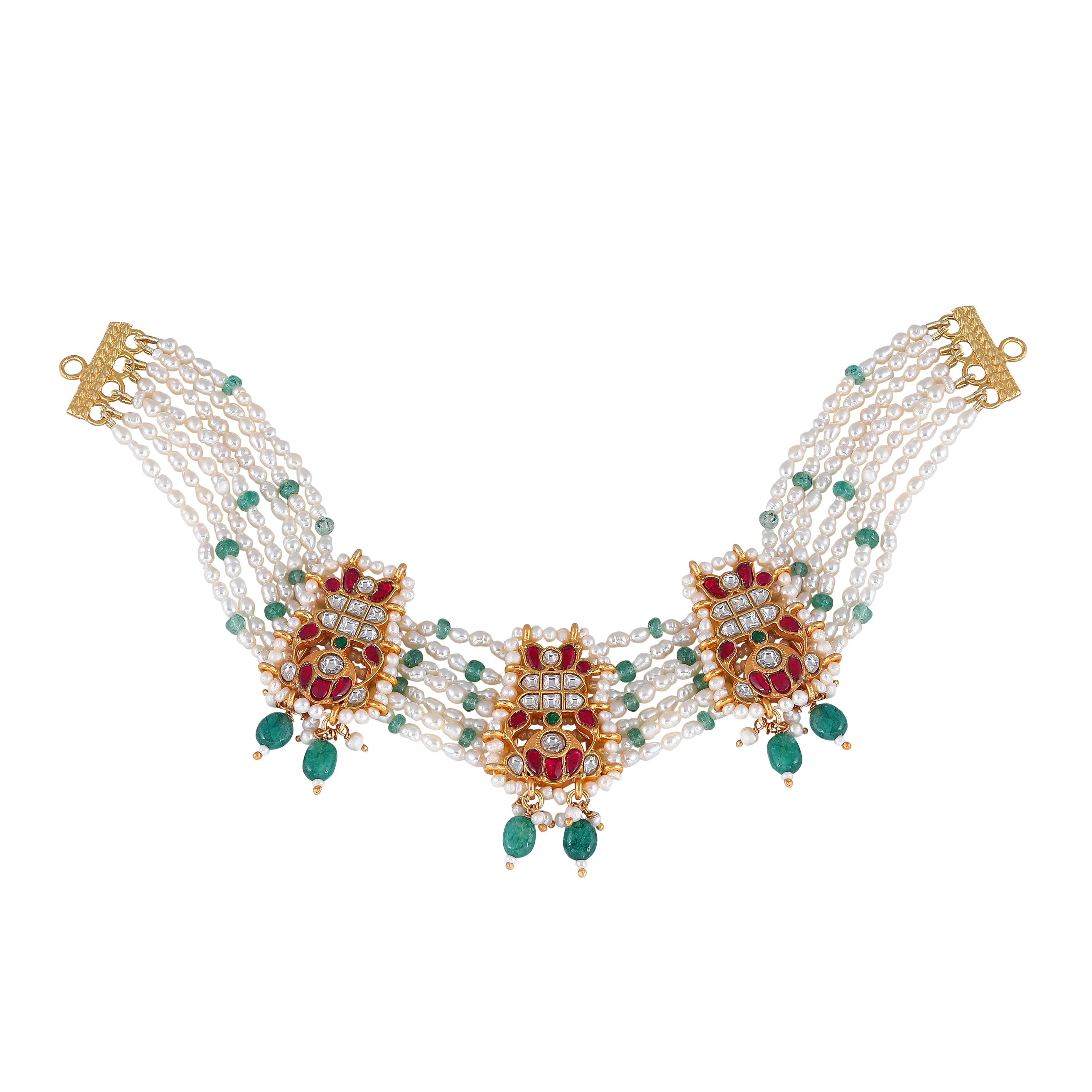 92.5 Silver Kundan Pattern Choker