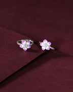 Bloom 92.5 Silver Floral Toe Rings