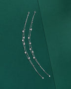 Silver Heart-Dangle Double Layer Anklets