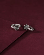 Pure 92.5 Silver Floral Toe Rings