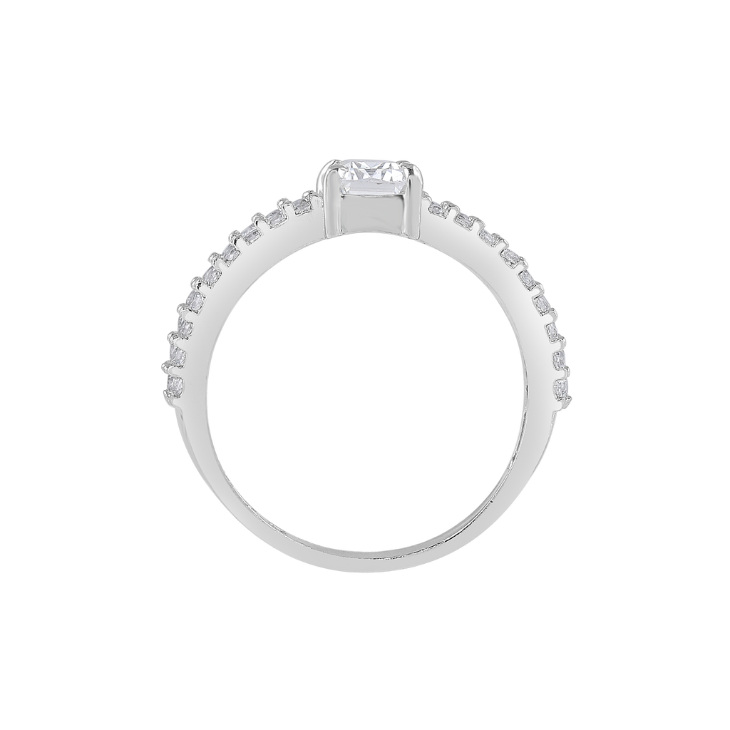 Sparkling CZ Double Band Ring in Pure 92.5 Silver