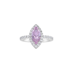 92.5 Silver Lavender Marquise Halo Ring