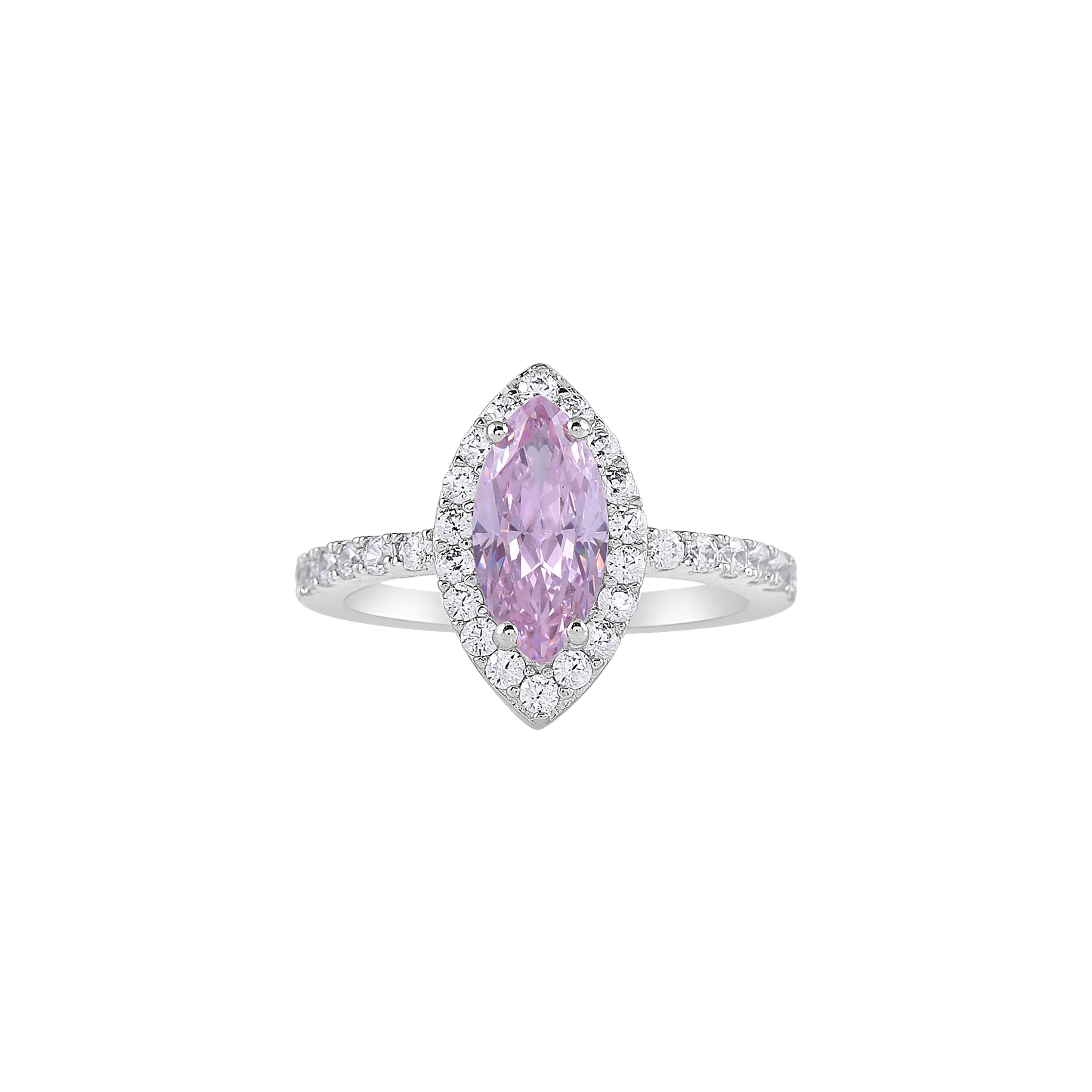 92.5 Silver Lavender Marquise Halo Ring