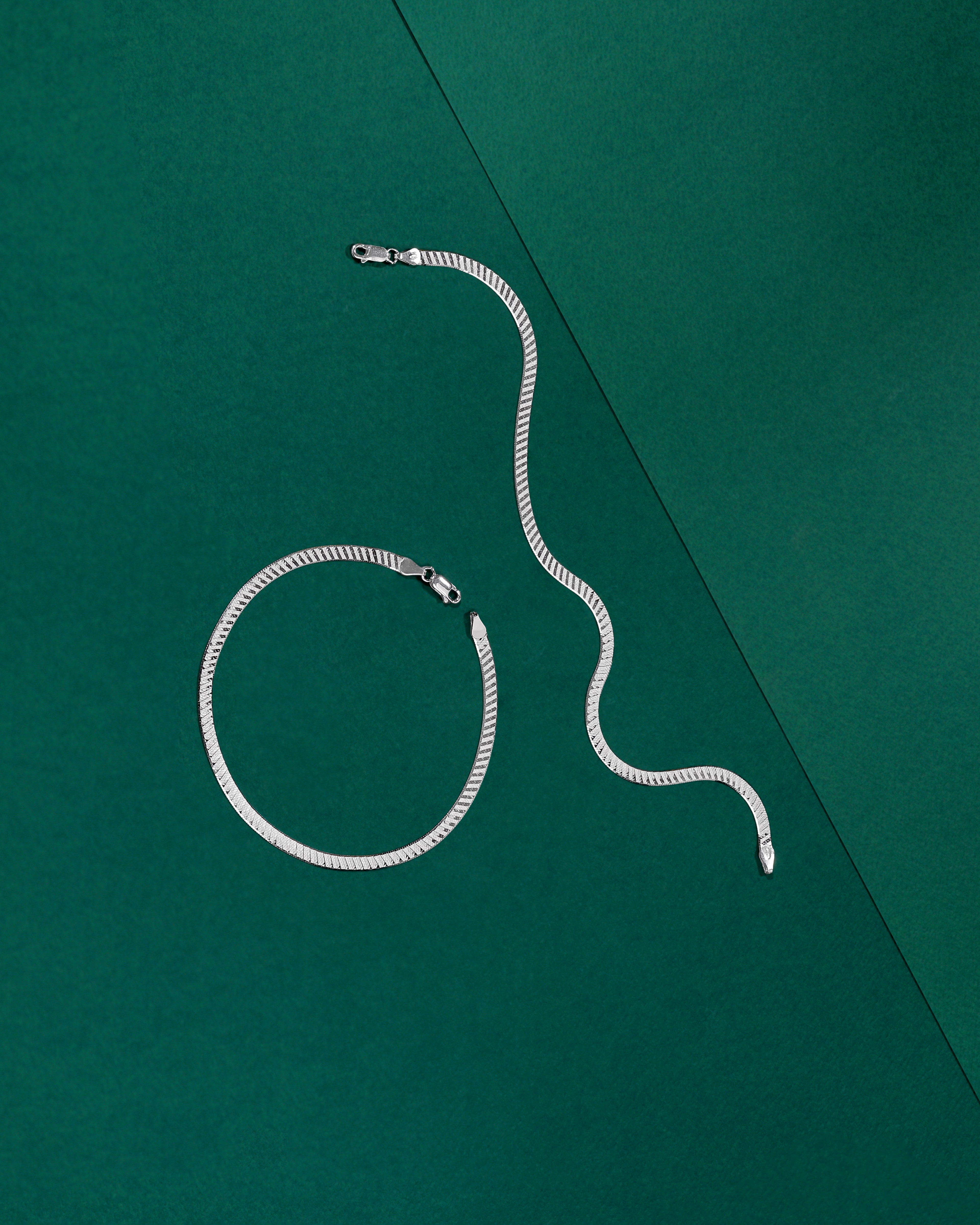 Premium 92.5 Silver Flat-Link Anklets