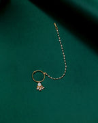 92.5 Silver Gold-Plated Nath with Seed Pearl Drops