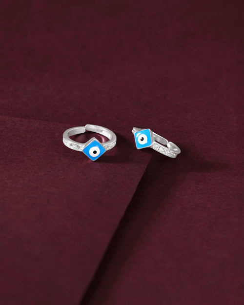 92.5 Silver Evil Eye Toe Ring