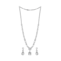 Geometric Deco Silver Necklace & Earrings Set