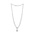Geometric Deco Silver Necklace & Earrings Set