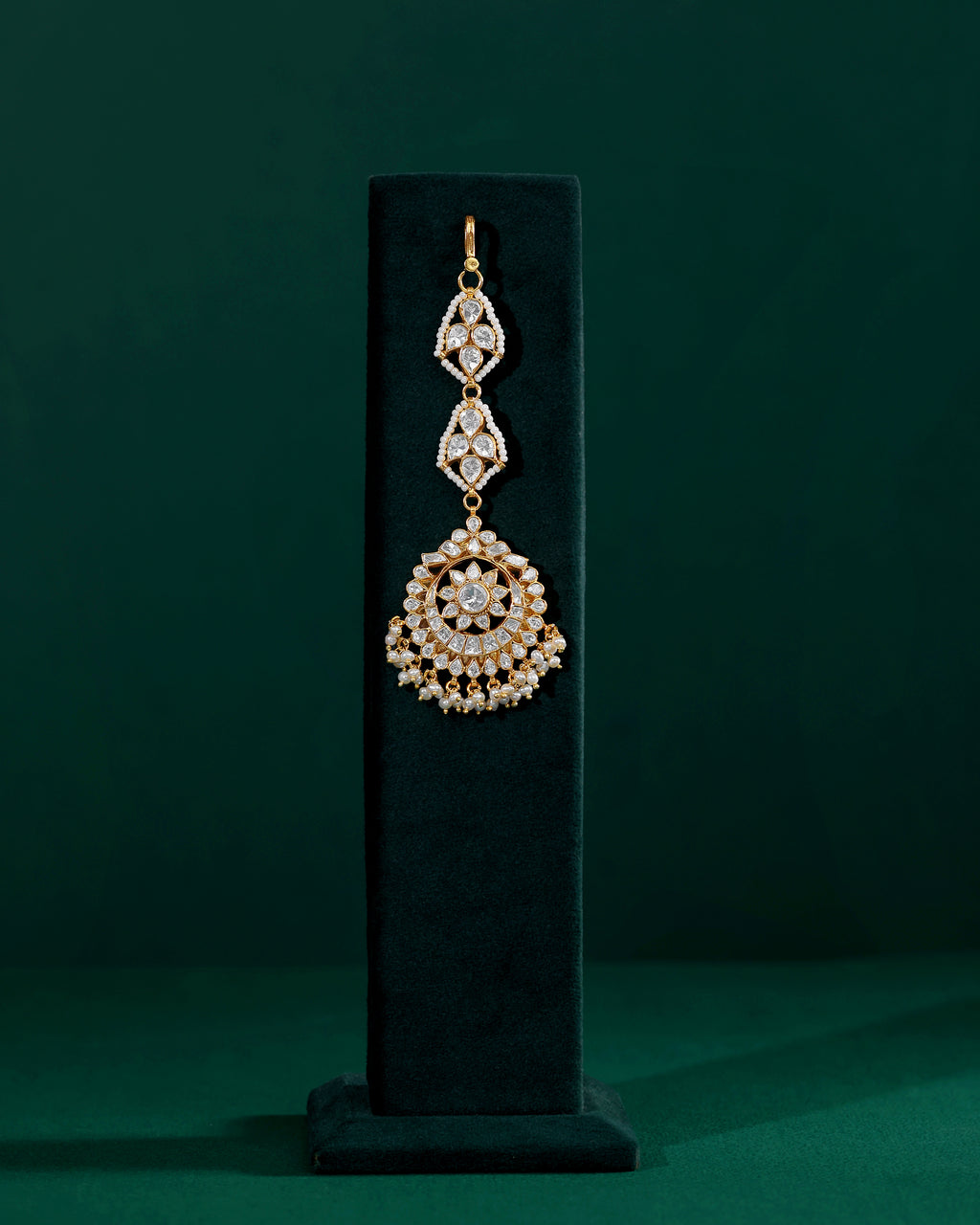 92.5 Silver Polki Pattern Maang Tikka
