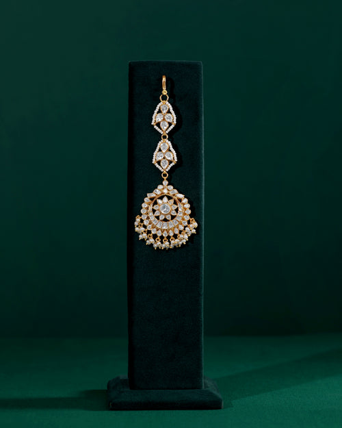 92.5 Silver Polki Pattern Maang Tikka